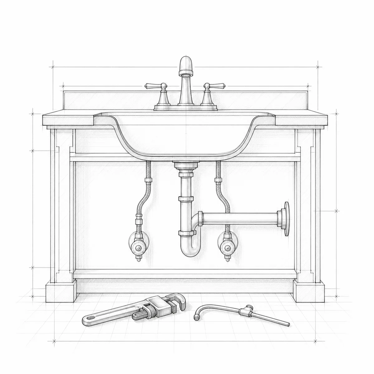 Plumbing service sketch