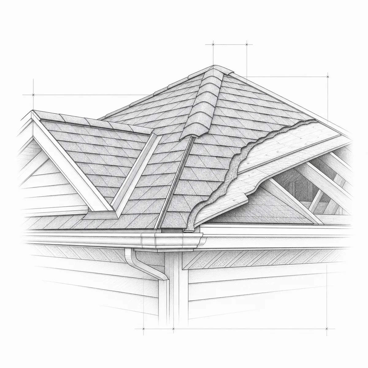 Roofing service sketch